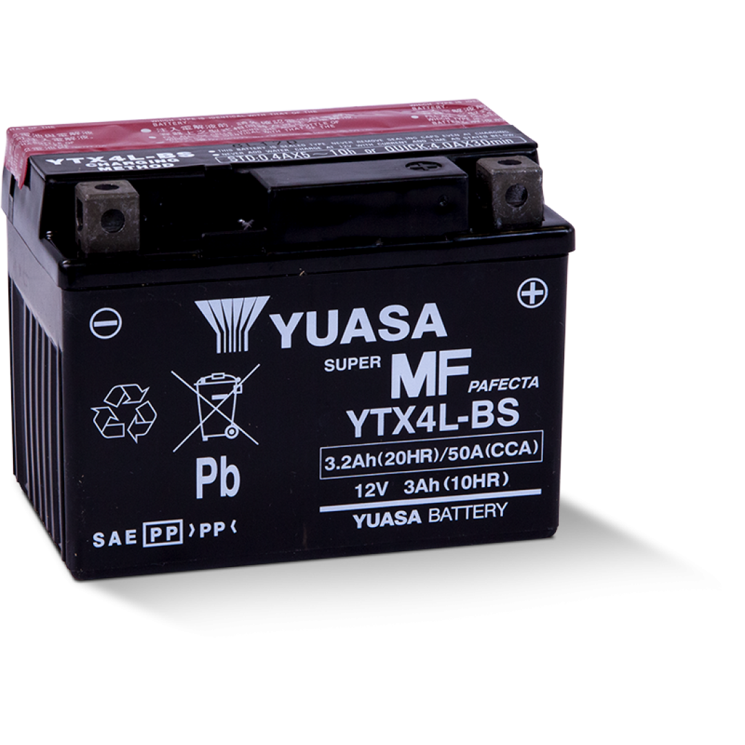 Yamaha 125 TTR125E/LE Electric Start (2003-2018) Yuasa YTX4L-BS 12V3,2 AH