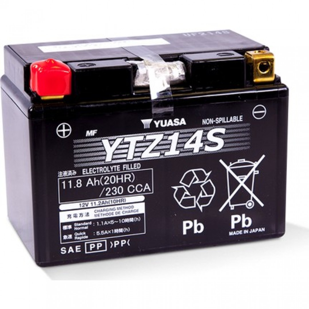Yuasa YTZ14S 12V11.8 AH Bakımsız Motosiklet Aküsü