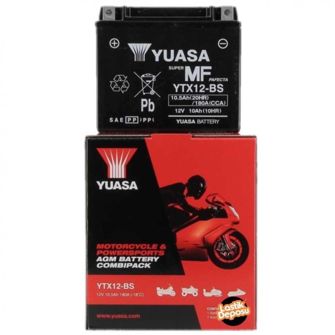 Honda CBR1100XX BlackBird (1997 - 2000) Yuasa YTX12-BS 12V10 AH Bakımsız AGM