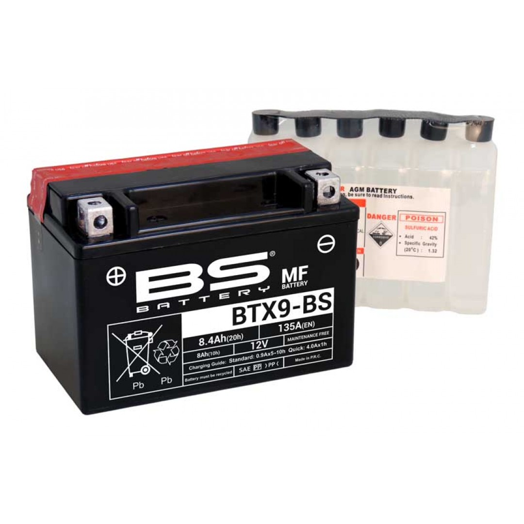 BS BATTERY BTX9-BS 12V8AH Bakımsız Motosiklet Aküsü