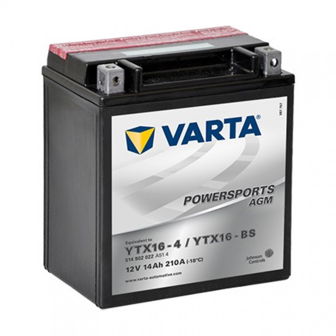 Varta YTX16-BS-1 12V14AH Bakımsız AGM Motosiklet Aküsü