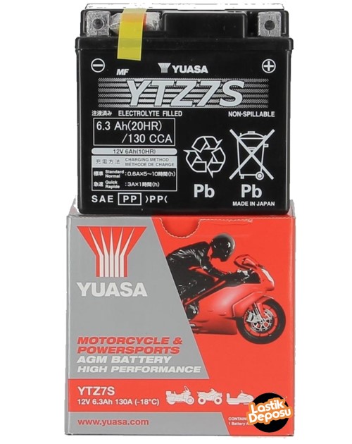 Yuasa YTZ7S Kawasaki KLX450 R Akü (2008-2018) 12V6AH Bakımsız Motosiklet Aküsü