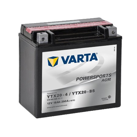 Varta YTX20-BS 12V18AH Bakımsız AGM Motosiklet Aküsü