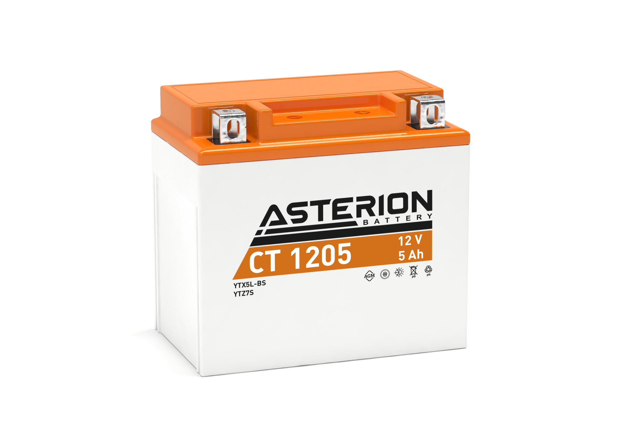 Asterion YT5L-BS 12v5Ah 80 CCA AGM Motosiklet Aküsü (CT1205)
