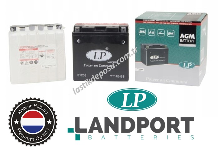LP YT14B-BS 12V12AH Bakımsız AGM Motosiklet Aküsü