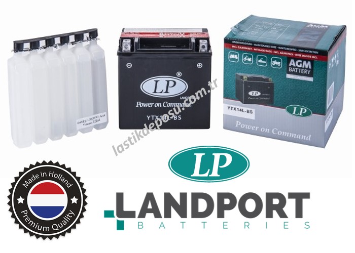 LP YTX14L-BS 12V12AH AGM Motosiklet Aküsü