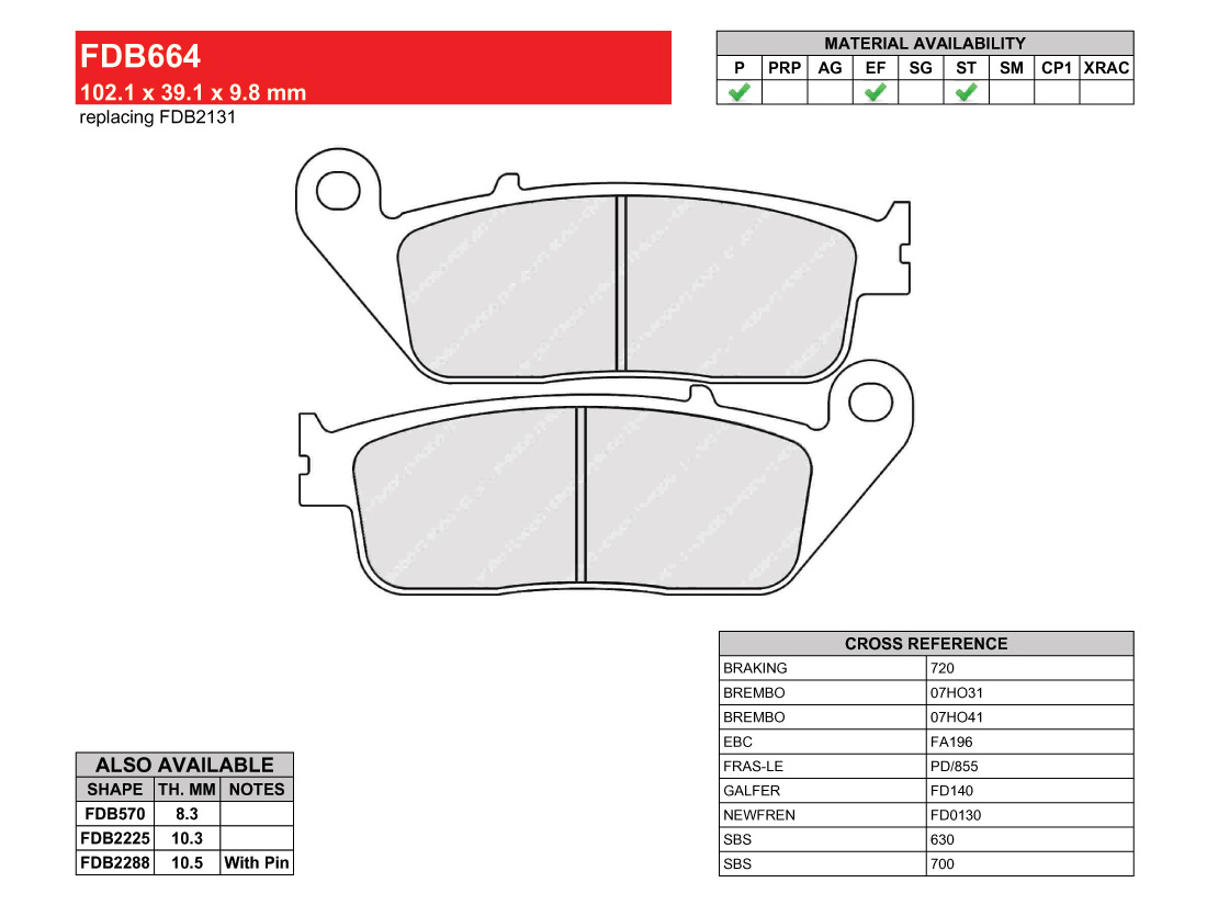 Ferodo FDB664ST Honda NC750 X Ön Fren Balatası