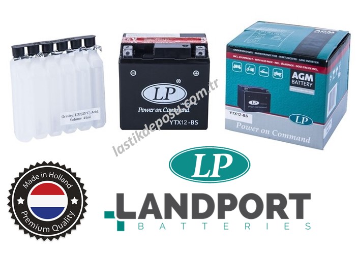 LP YTX12-BS 12V10AH Bakımsız AGM Motosiklet Aküsü