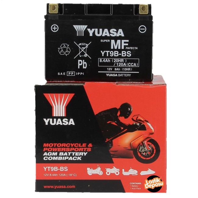 Yuasa YT9B-BS 12V8AH Bakımsız AGM Motosiklet Aküsü