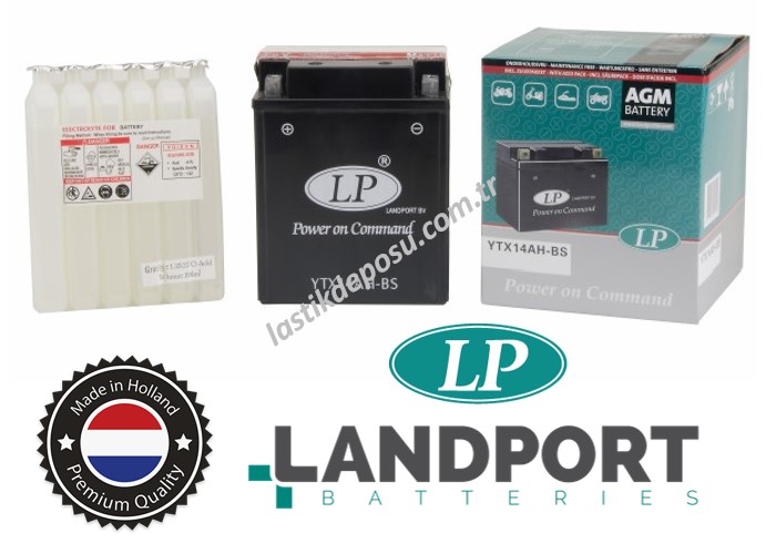 LP Motosiklet Aküsü YTX14AH-BS 12V12AH AGM