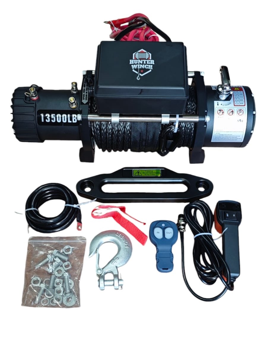 Hunter Vinç 13500 LB Sentetik Halat 4x4 Offroad 12V