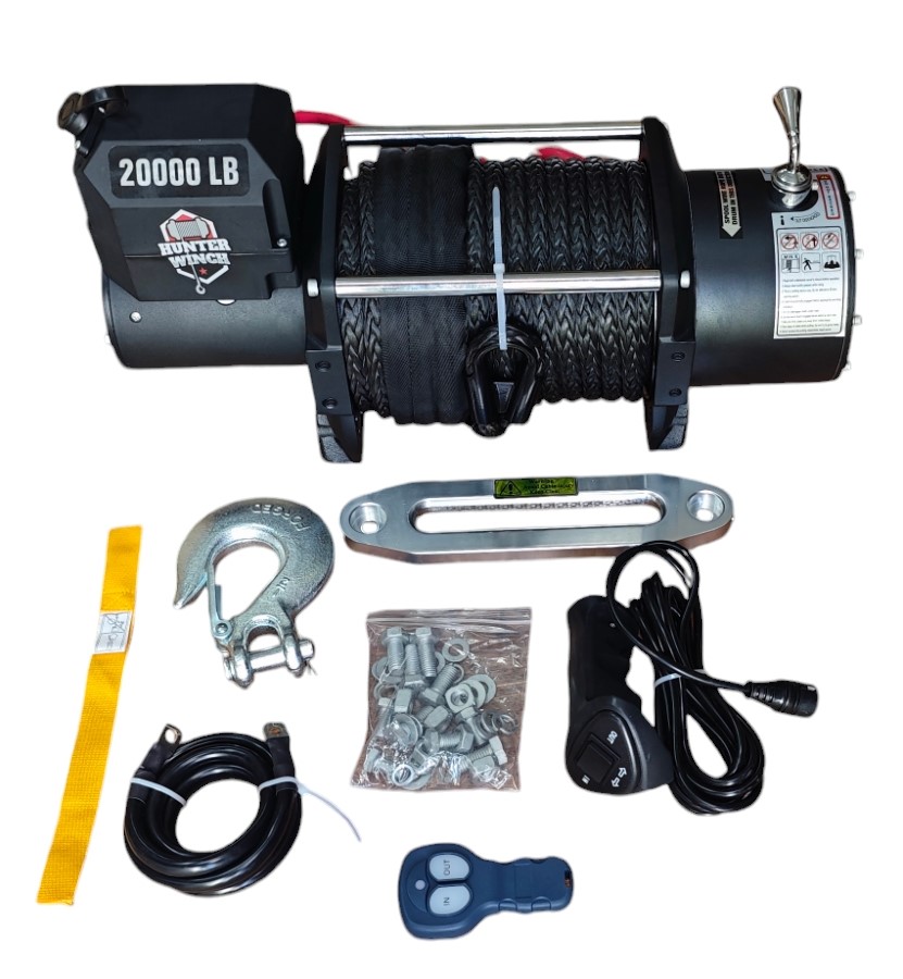 Hunter Vinç 20000 LB Sentetik Halatlı 4x4 Offroad ve Oto Kurtarıcı Vinç 12V