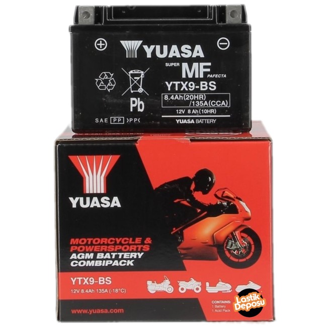 Triumph Daytona 600/650/Speed Four (2003 - 2005) Yuasa YTX9-BS 12V8AH Bakımsız Motosiklet Aküsü